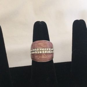 Pink costume jewelry ring sz 8